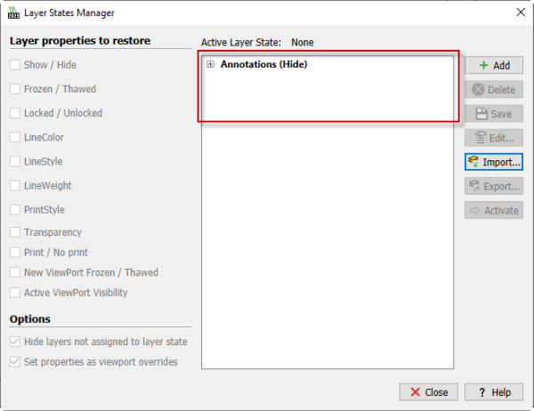 DraftSight Layer State importeren