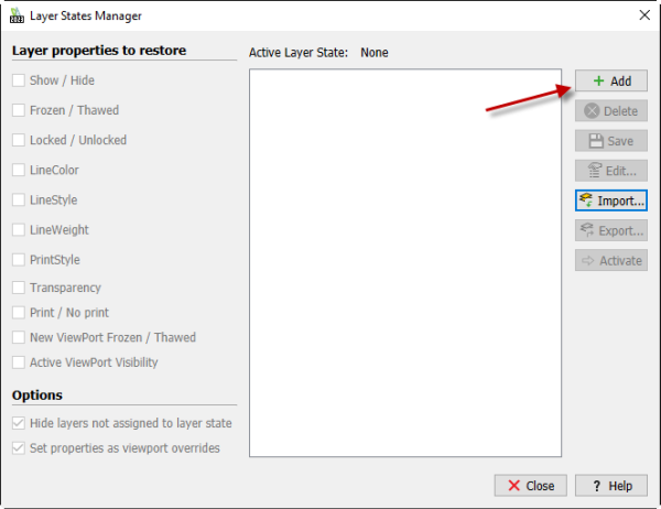 DraftSight Add Layer State