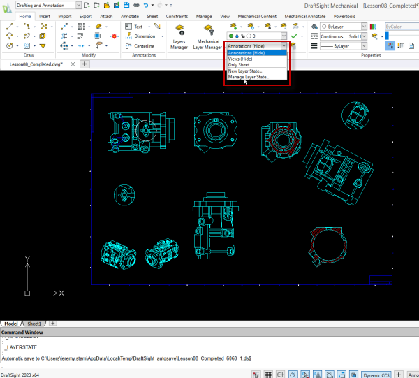 DraftSight Layer States testen