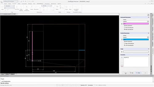 DraftSight functies - Autodimension - 500px