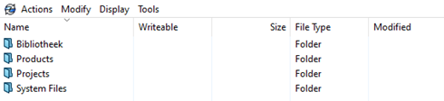 Blauwe folders in PDM -1