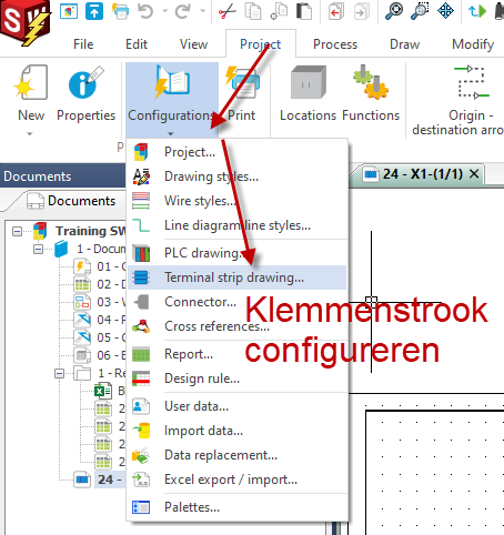 Klemmenstroken configureren