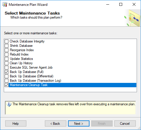 Maintenance Plan Wizard 2