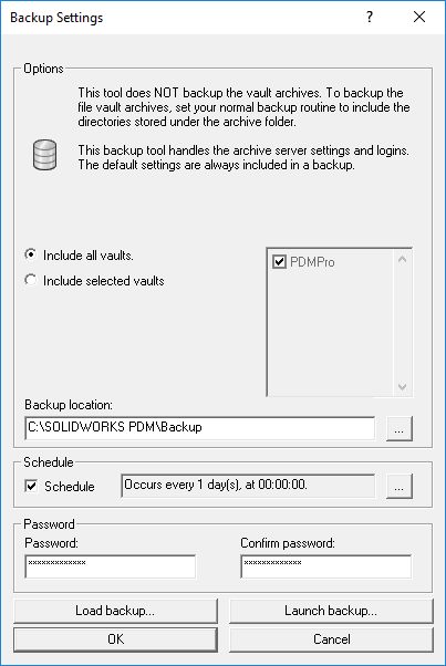 backup settings