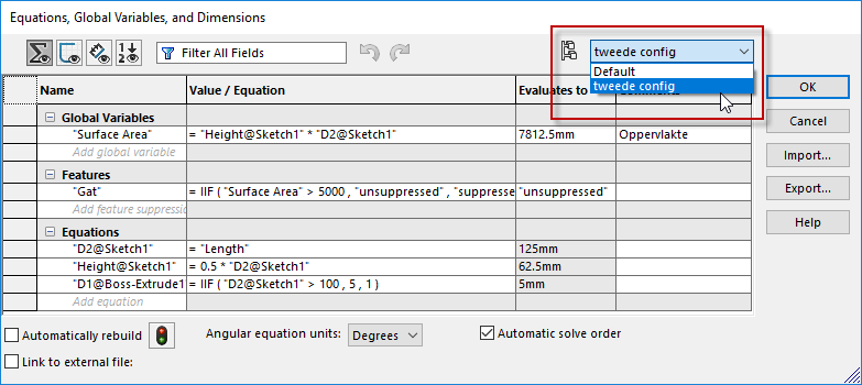 configurations in Equations 
