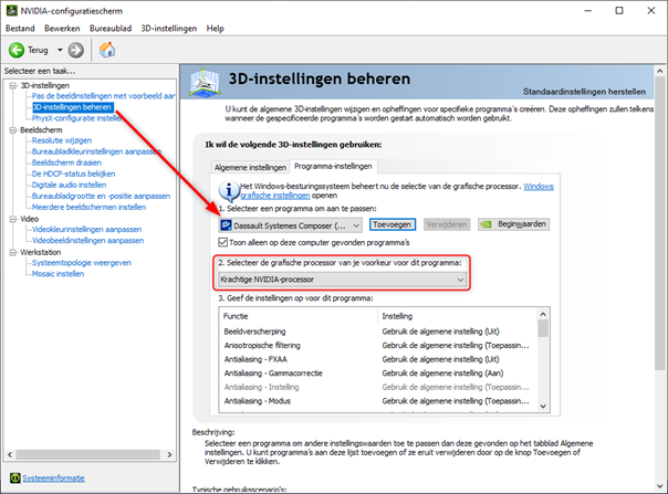 nvidia configuratiescherm
