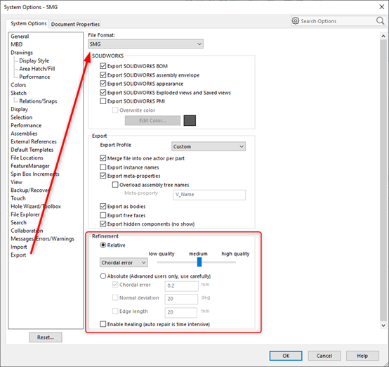 refinement solidworks