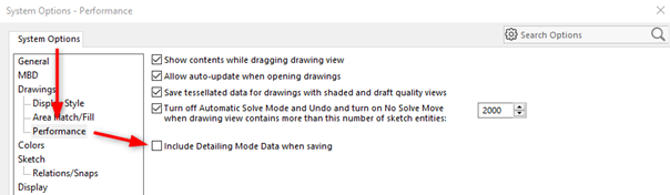 uitschakelen detailing mode
