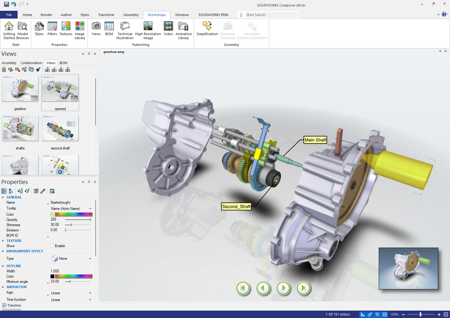 SOLIDWORKS Composer - Gearbox - edit